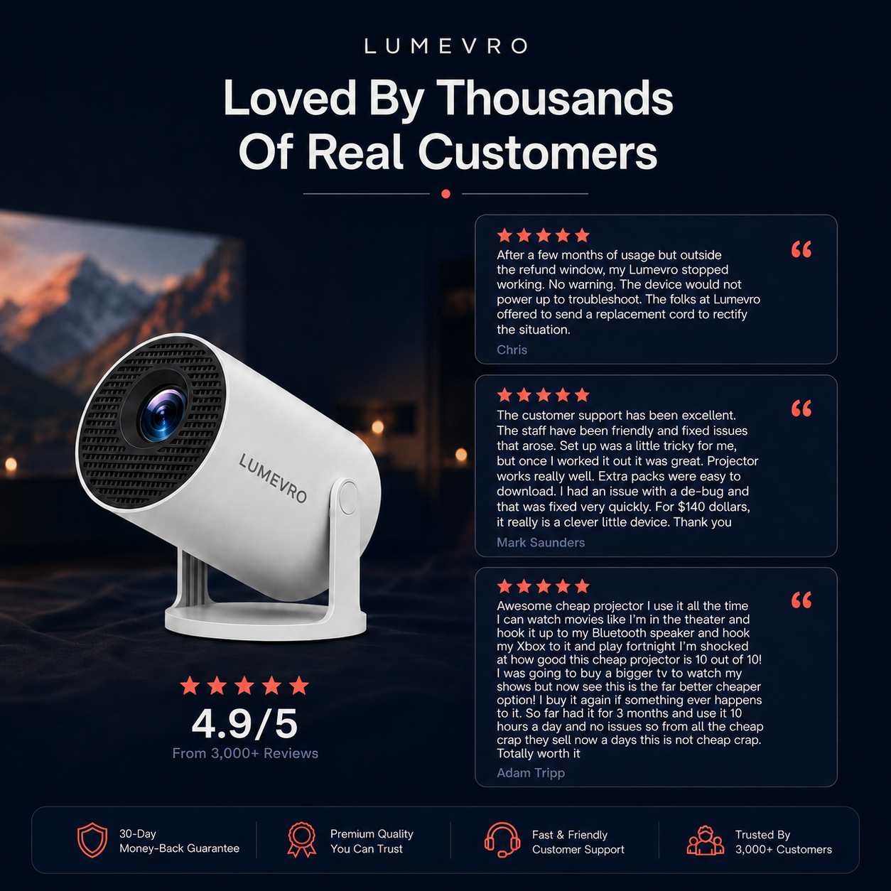 Lumevro Portable Projector